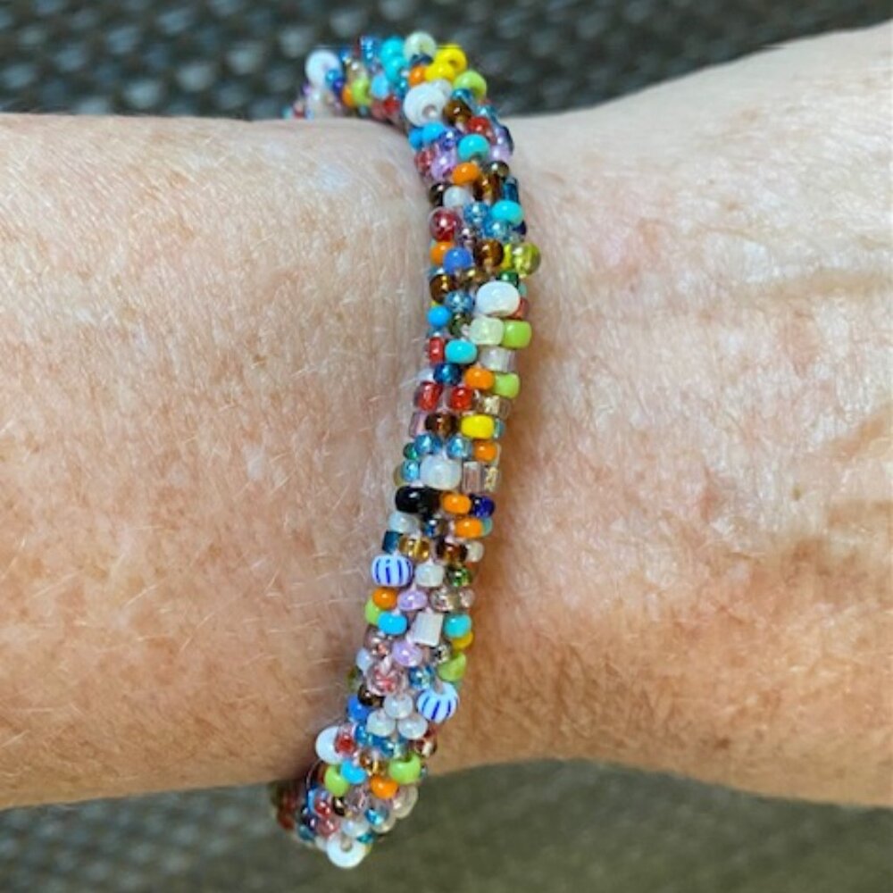 Nepal Wings Colorful Beaded Bracelet Czech & Japanese Beads One Size